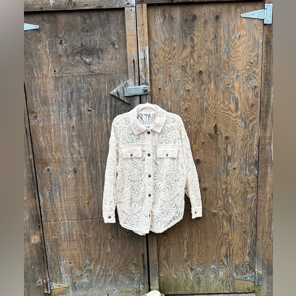 Free People RubyJacket in Ivory Lace M - Picture 3 of 5